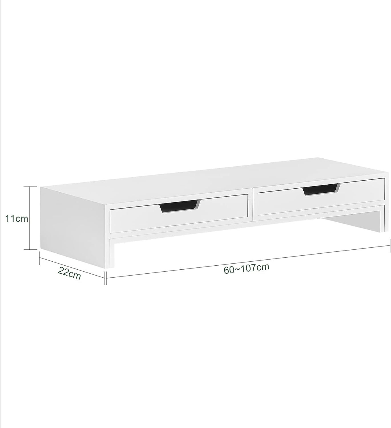 White Monitor Stand with Drawers 3