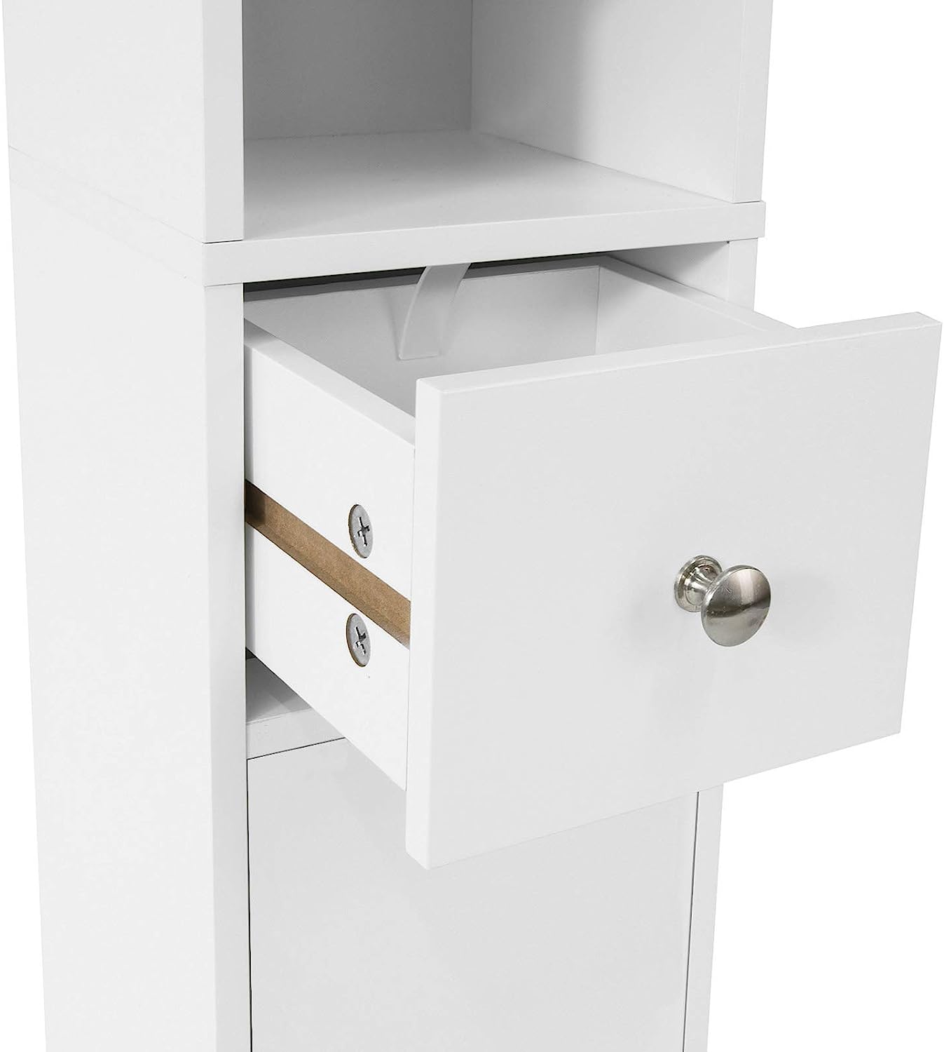 White Tall Bathroom Cabinet High Storage 6