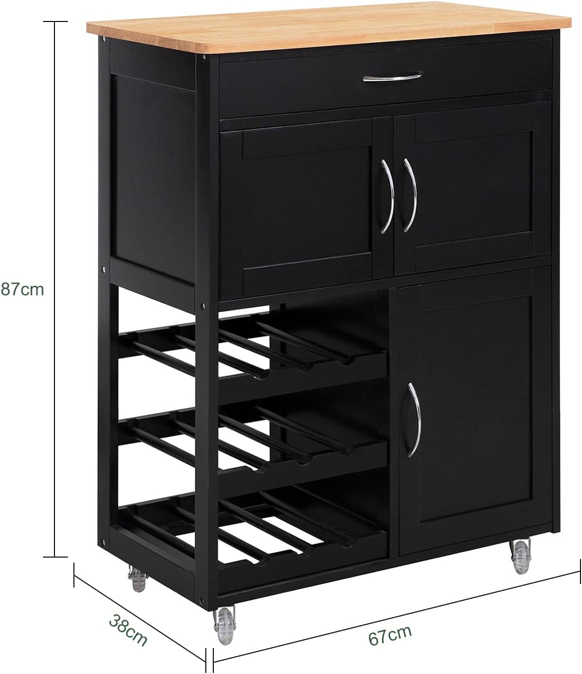 Kitchen Trolley Bottle Rack Drawer Cabinet 5