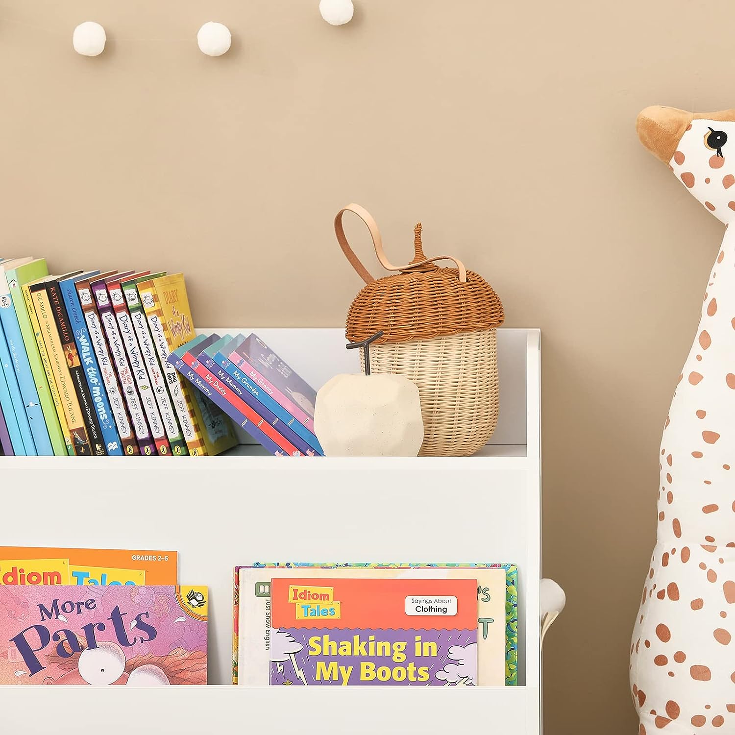 Kids Storage Bookcase 3 Compartments, White 7