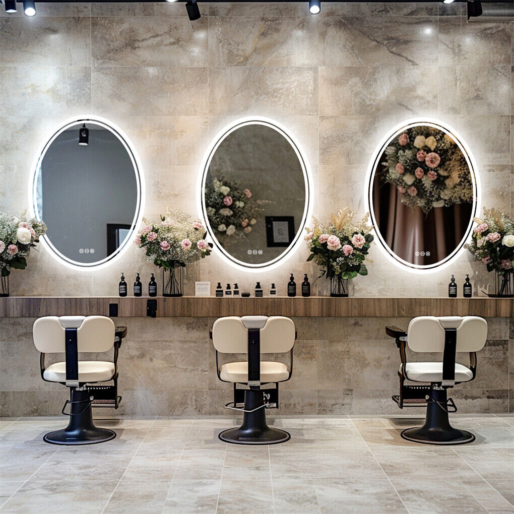 600x800mm LED Bathroom Mirror Oval Anti-Fog Dimmable 7