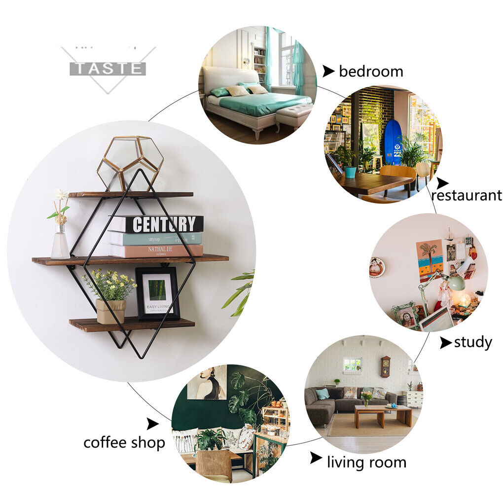 Vintage Rustic Wooden Floating Shelves 8