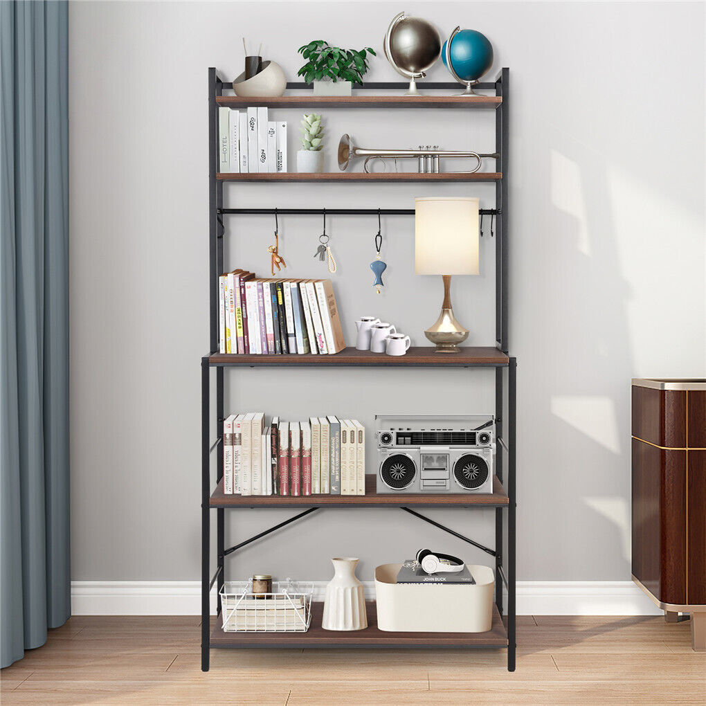 5-Tier Baker's Rack Microwave Stand Storage Shelf 84.5cm 5