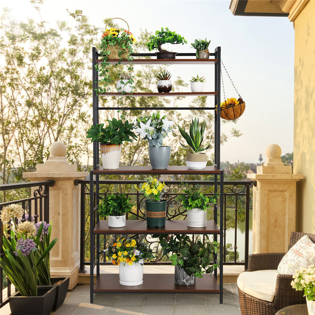 5-Tier Baker's Rack Microwave Stand Storage Shelf 84.5cm 6