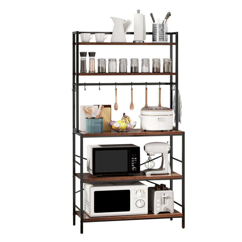 5-Tier Baker's Rack Microwave Stand Storage Shelf 84.5cm 7