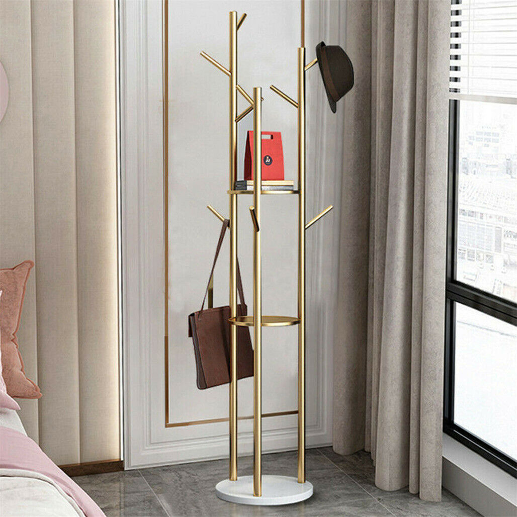 Marble & Metal Coat Rack Stand Heavy Duty 4