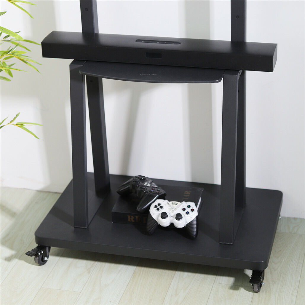 32-80 Rolling TV Stand with 2-Tier Shelf Adjustable Mount 9