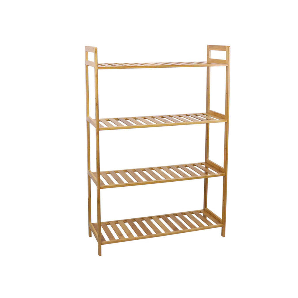 Bamboo 4 Tier Shelving Unit Kitchen Bedroom Bookshelf 8