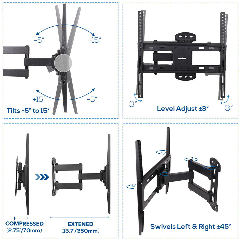 Full Motion TV Wall Mount Bracket 27-55 for Samsung TCL Hisense 7