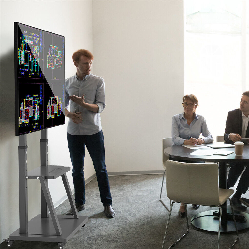 32-100 Heavy Duty TV Wall Mount with Shelf & Wheels 3