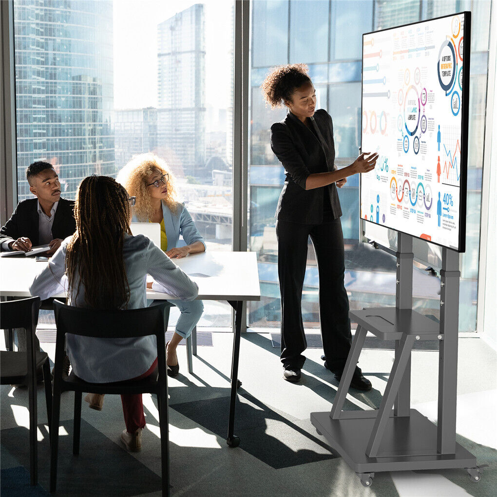 32-100 Heavy Duty TV Wall Mount with Shelf & Wheels 5