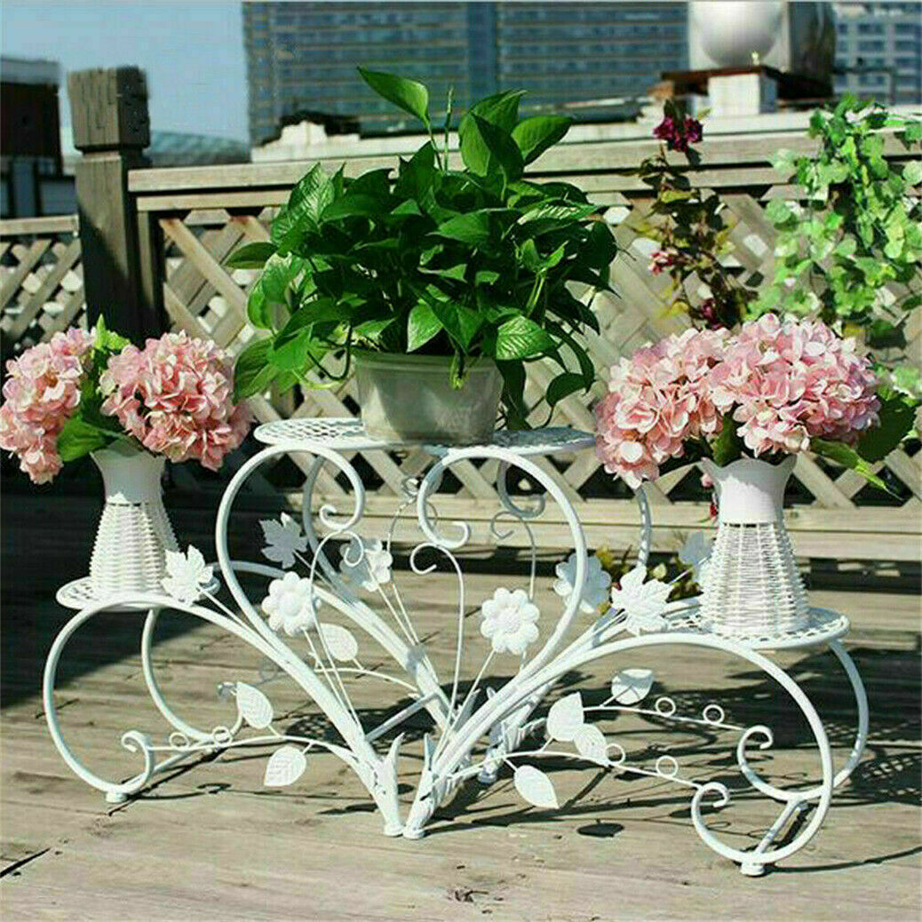 Set of 2 Plant Stand Wedding Garden Flower Shelf Rack 7