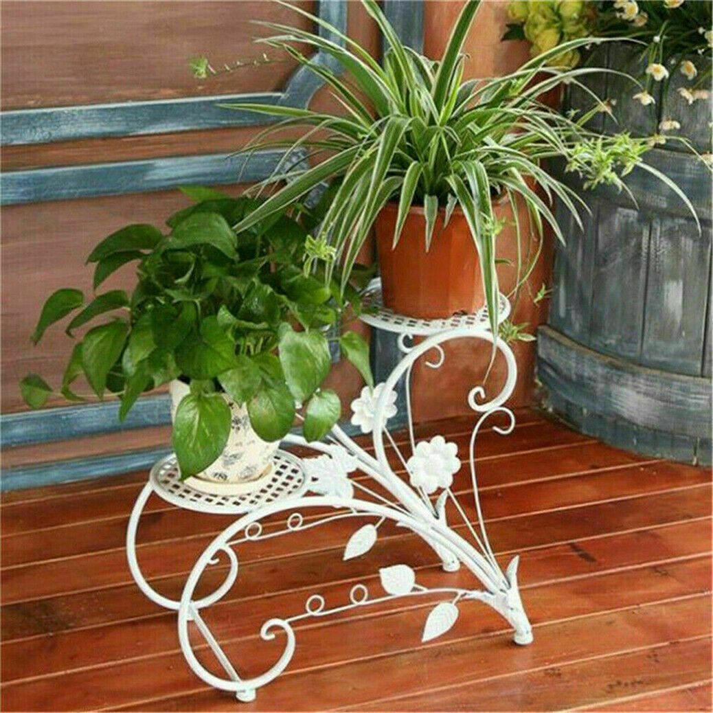 Set of 2 Plant Stand Wedding Garden Flower Shelf Rack 9