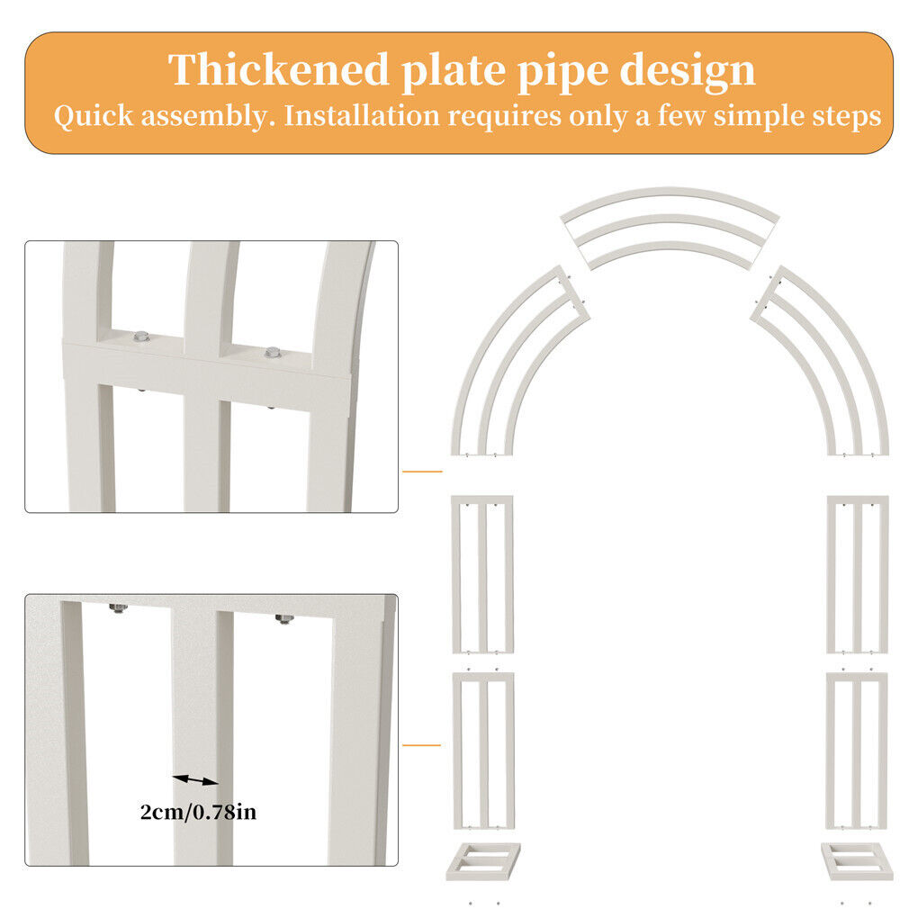 Metal Wedding Arch Garden Arbor Floral Stand Indoor/Outdoor 9