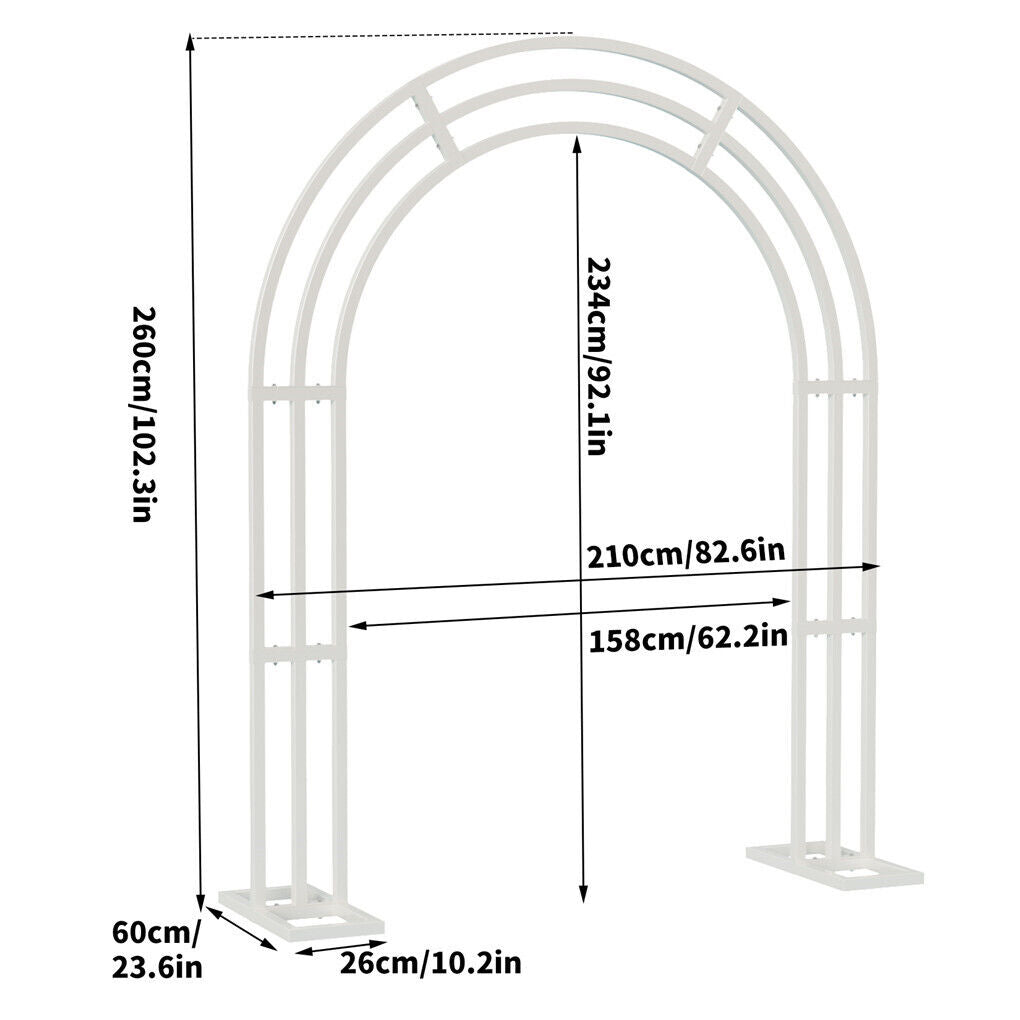 Metal Wedding Arch Garden Arbor Floral Stand Indoor/Outdoor 10