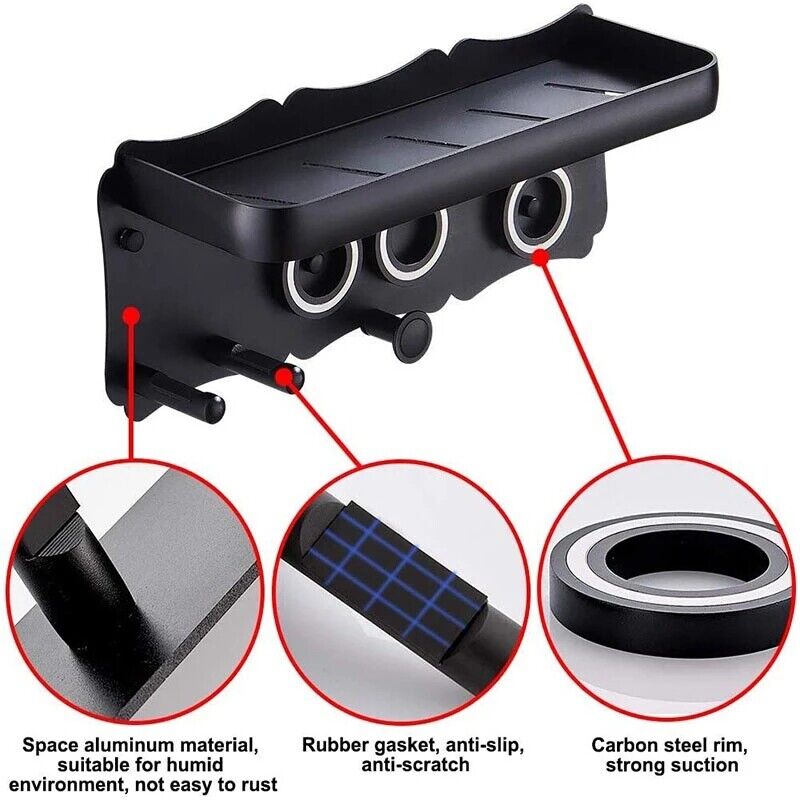 Magnetic Wall Mount Hair Dryer Holder for Dyson - Black Metal 7