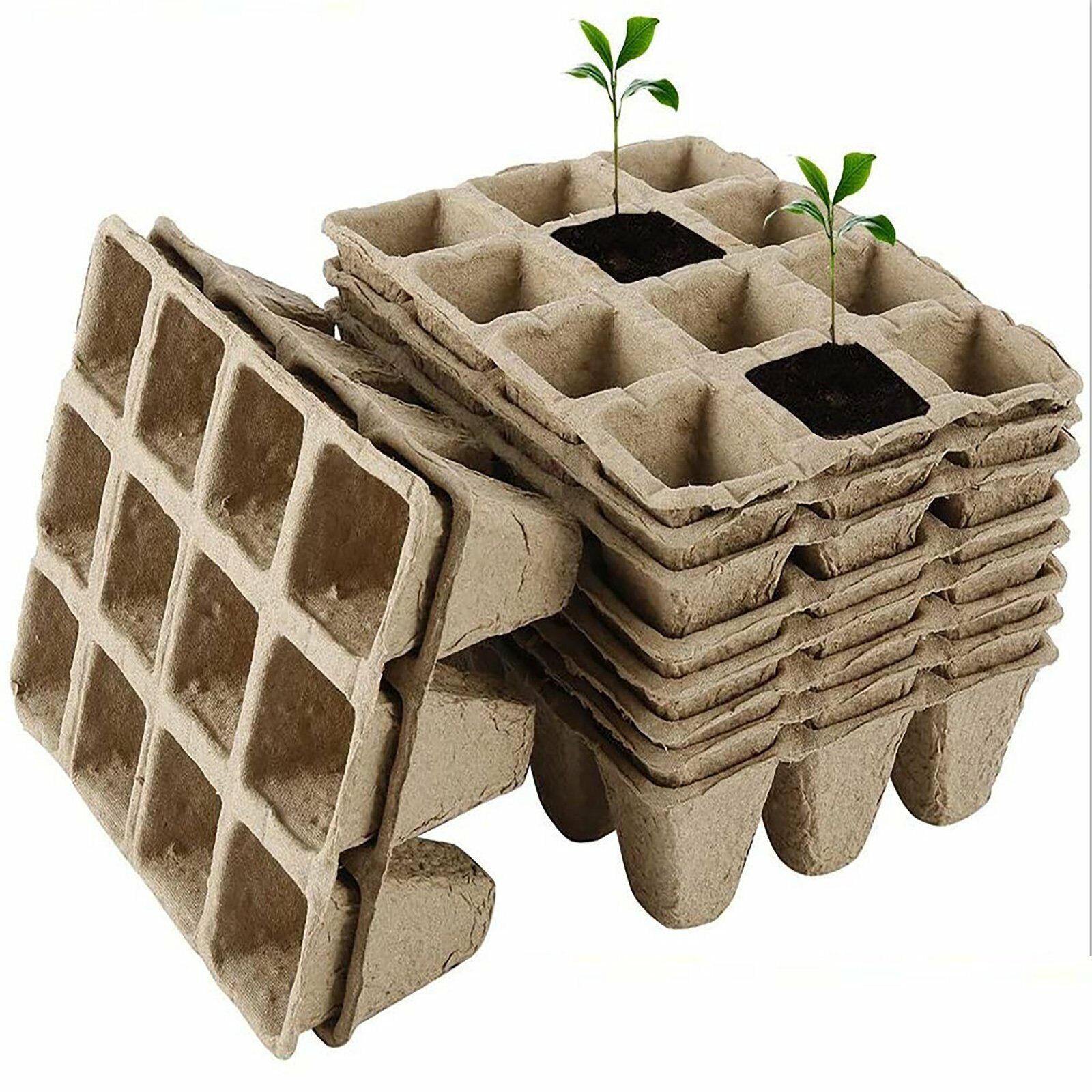 10pcs Biodegradable Seedling Trays 12-Hole Garden Starter 4