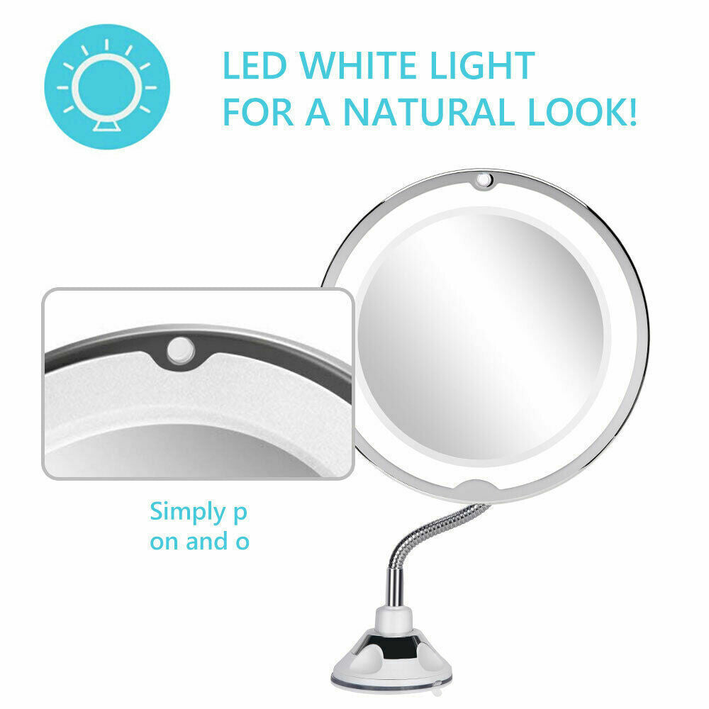 10X LED Magnifying Makeup Mirror 360° Rotation 3