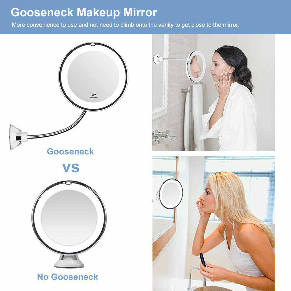 10X LED Magnifying Makeup Mirror 360° Rotation 4