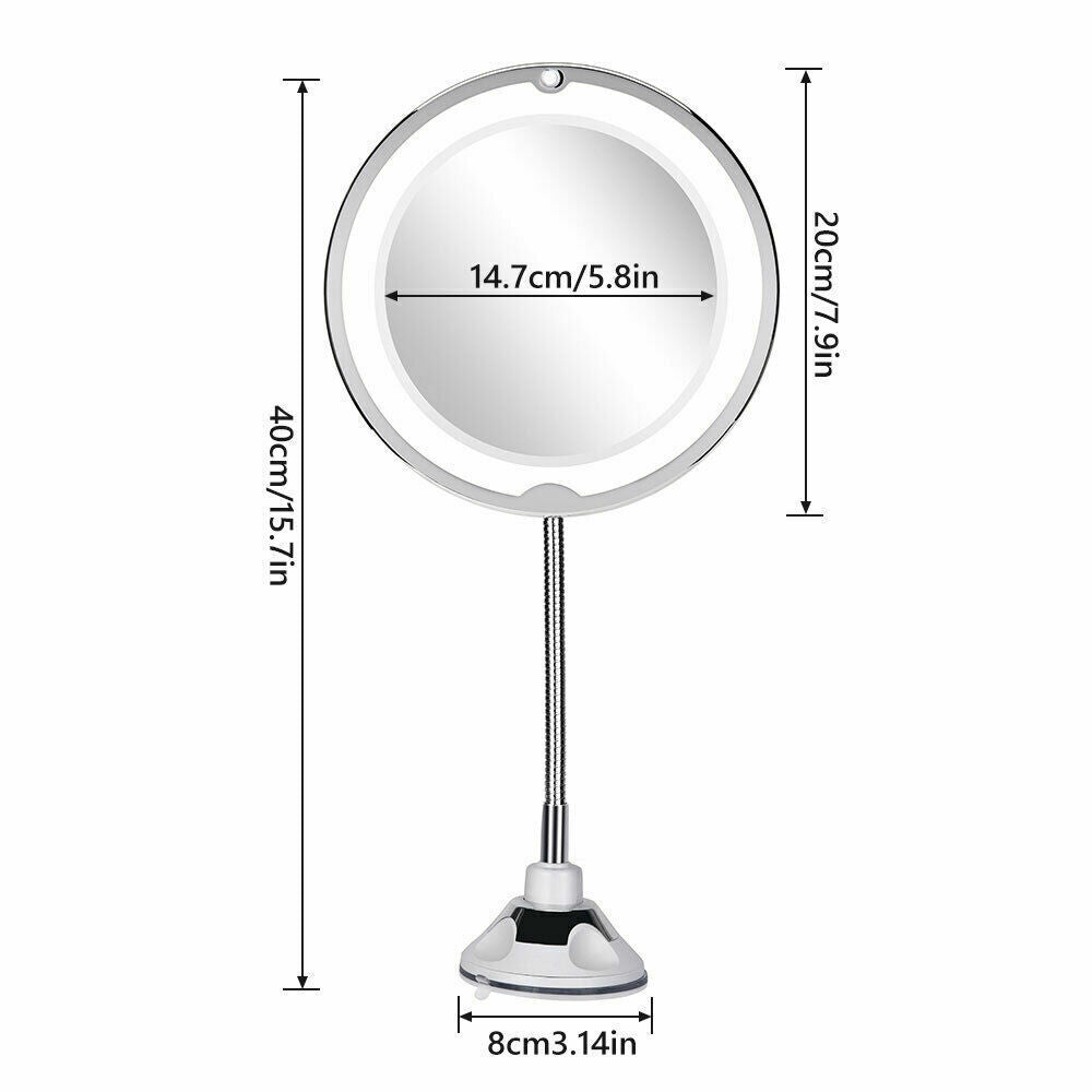 10X LED Magnifying Makeup Mirror 360° Rotation 9