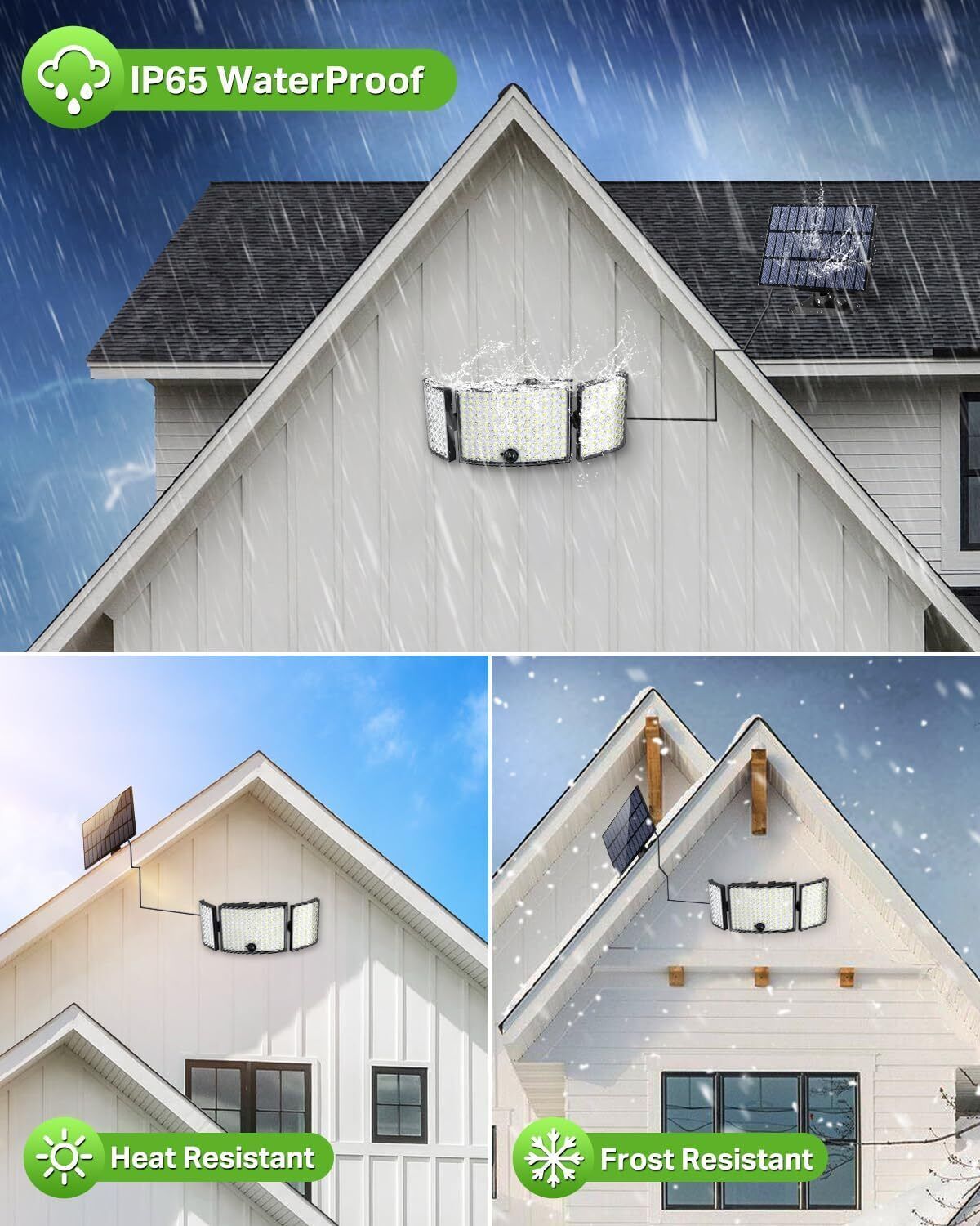 234 LED Solar Motion Sensor Light 5500K Cool Black Outdoor Security Flood Lamp 5