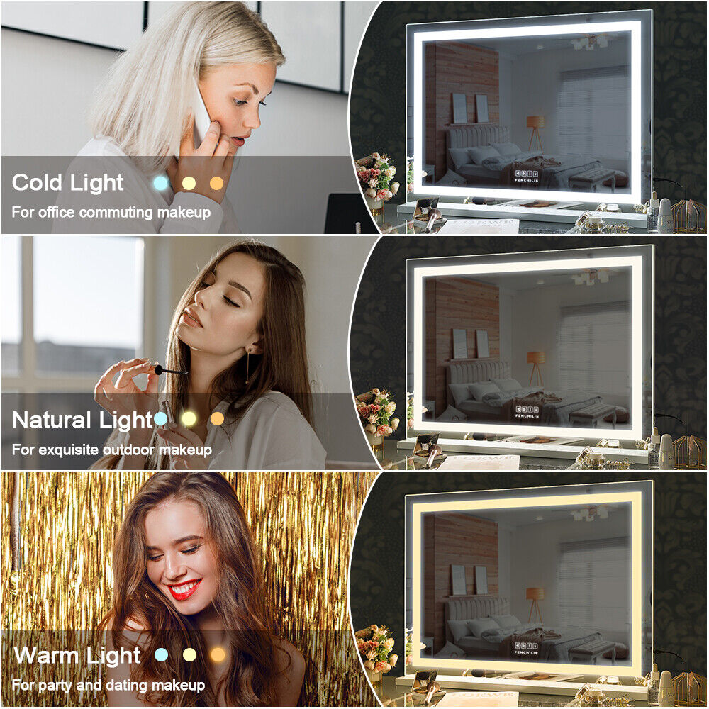 LED Makeup Mirror Bluetooth Touch Sensor Hollywood Vanity 5