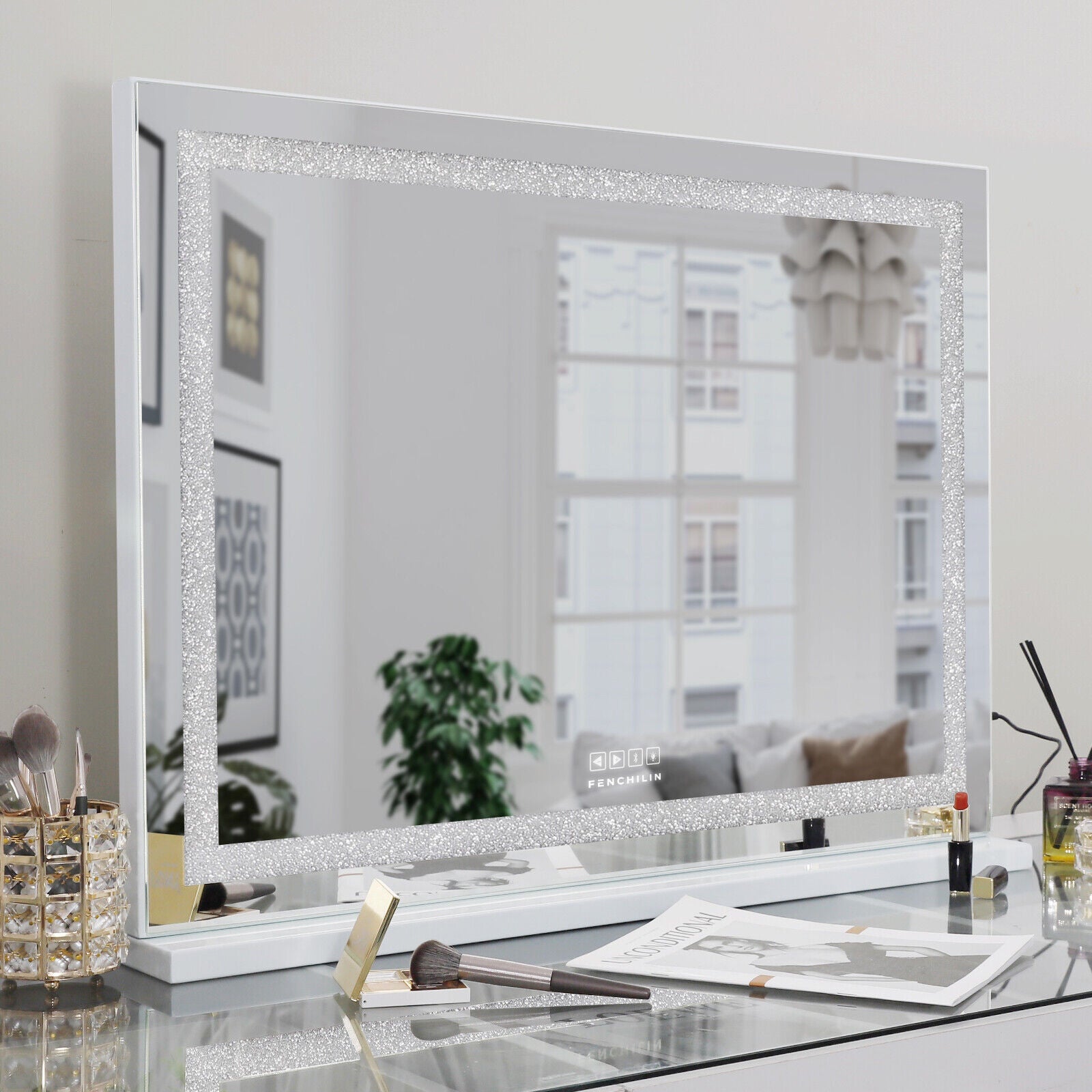 LED Makeup Mirror Bluetooth Touch Sensor Hollywood Vanity 8