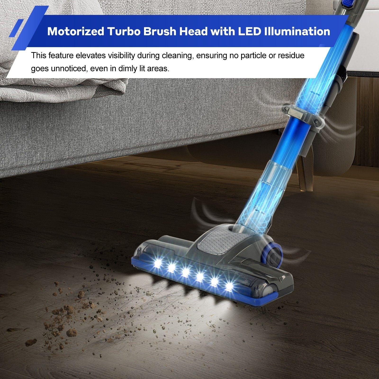 V8 150W Handheld Stick Vacuum Cleaner 40 Min Runtime LED 3