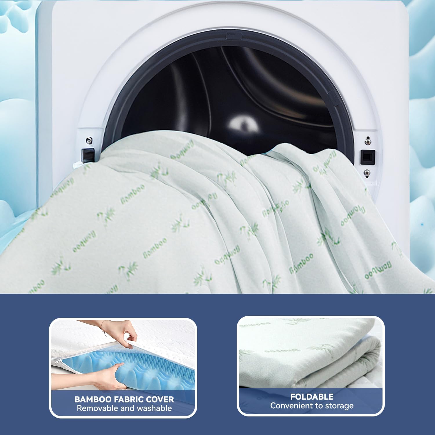 King Mattress Topper Memory Foam 7-Zone 8cm 8