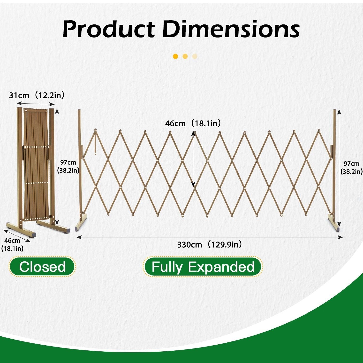 Expandable Aluminum Garden Fence Gate Rectangular 3
