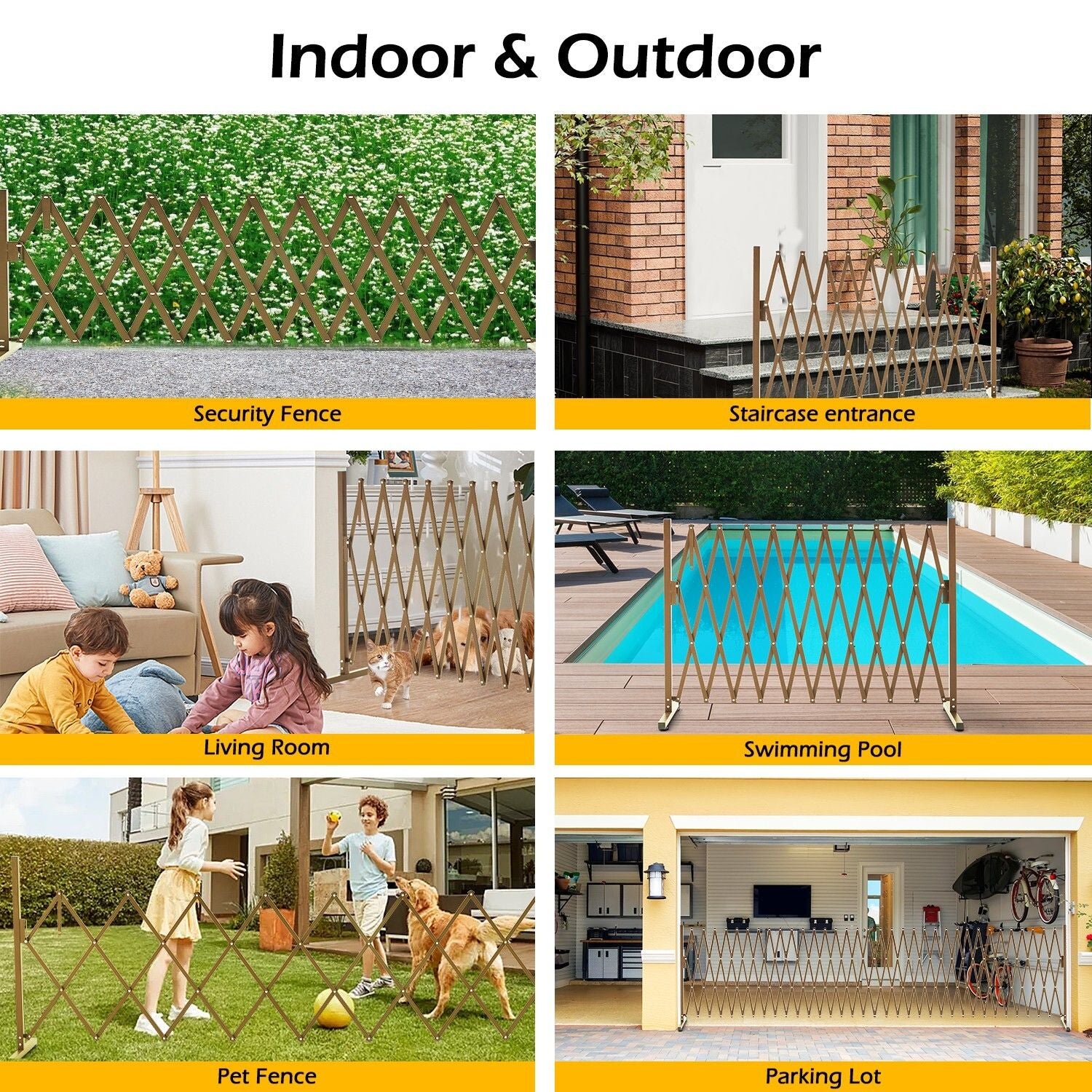 Expandable Aluminum Garden Fence Gate Rectangular 7