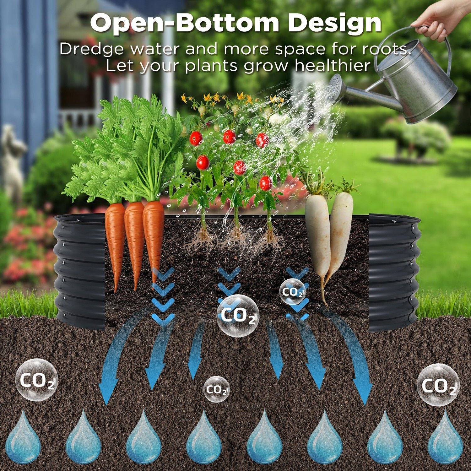 Oval Raised Garden Bed 160x80x42cm Galvanised Steel Planter 4