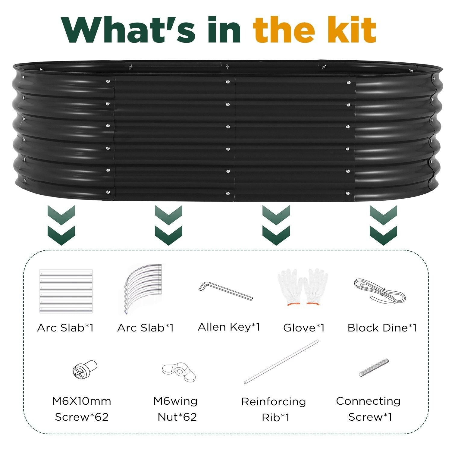 Oval Raised Garden Bed 160x80x42cm Galvanised Steel Planter 7