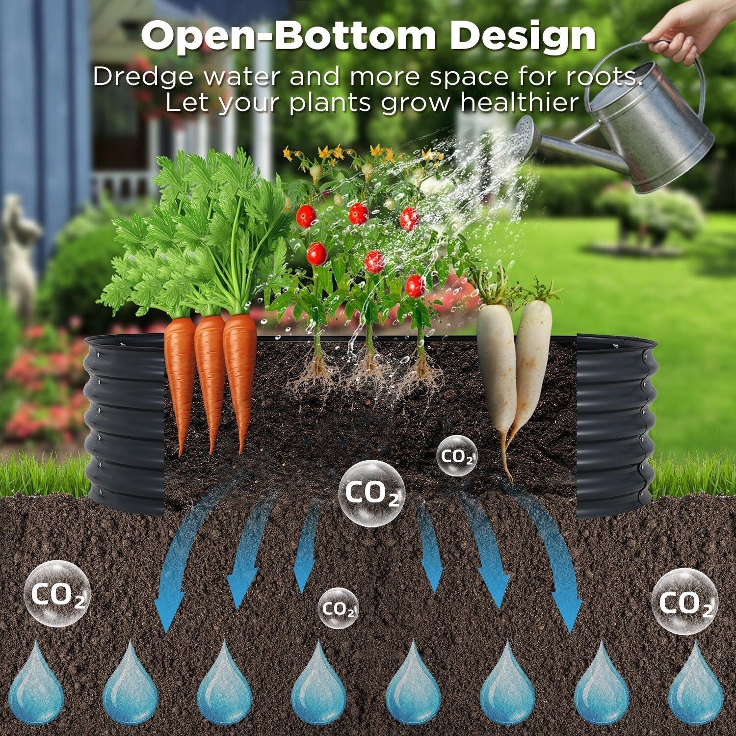 Oval Raised Garden Bed Galvanised Steel 240x80x42cm Planter 4