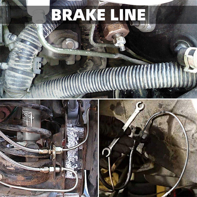 25Ft 3/16'' OD Steel Zinc Brake Line Tubing Kit 150MPa +32 Fittings 4
