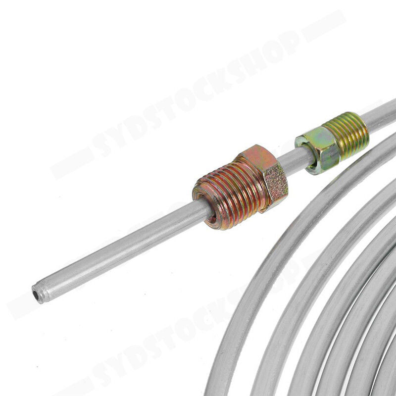 25Ft 3/16'' OD Steel Zinc Brake Line Tubing Kit 150MPa +32 Fittings 8