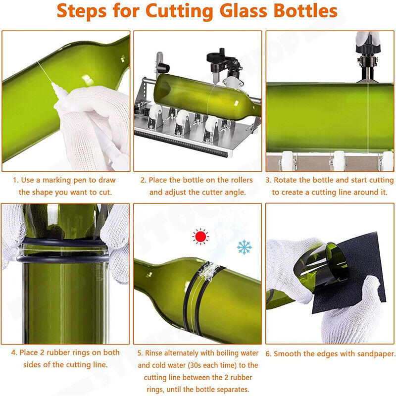 Stainless Steel Glass Bottle Cutter DIY Tool Kit AU 9