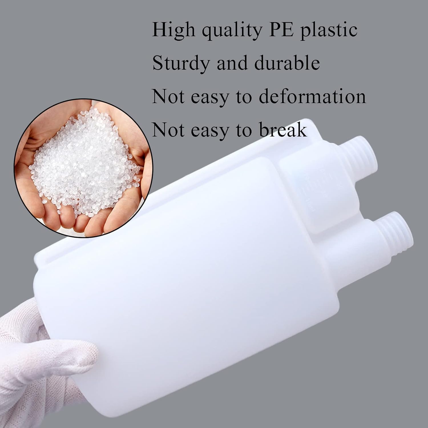 10-Pack 250ml Plastic Twin Chamber Bottles, Tamper Evident Cap 3