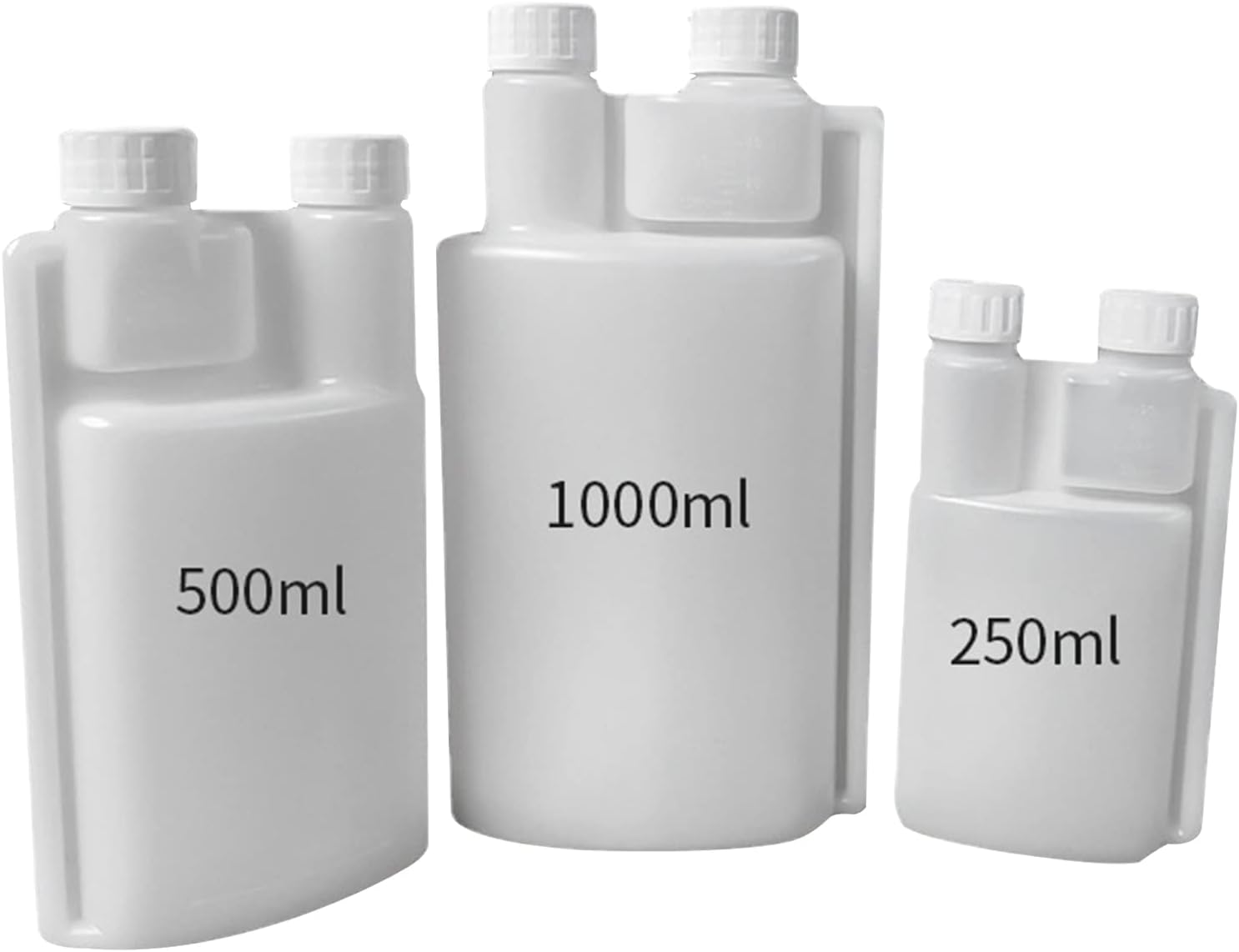 10-Pack 250ml Plastic Twin Chamber Bottles, Tamper Evident Cap 7