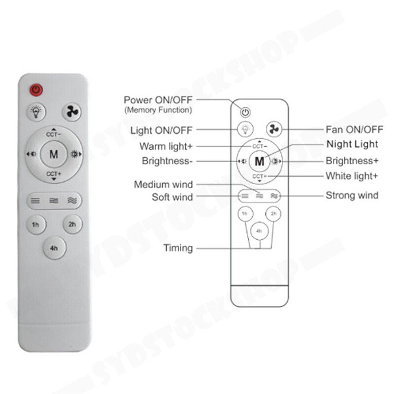 16.5 Ceiling Fan with LED Light 3-Speed Remote Control 9