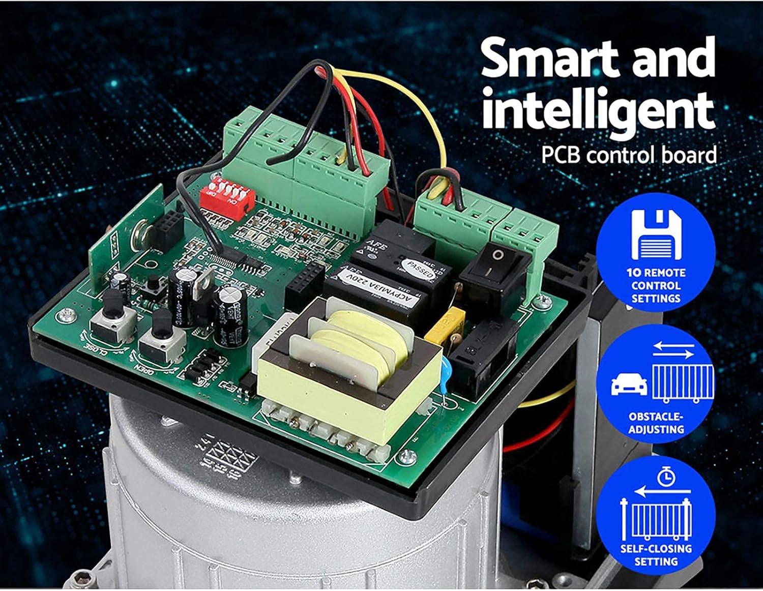 Electric Sliding Gate Opener 550W 0.74HP for 2m Gates w/ 6 Remotes & APP 4