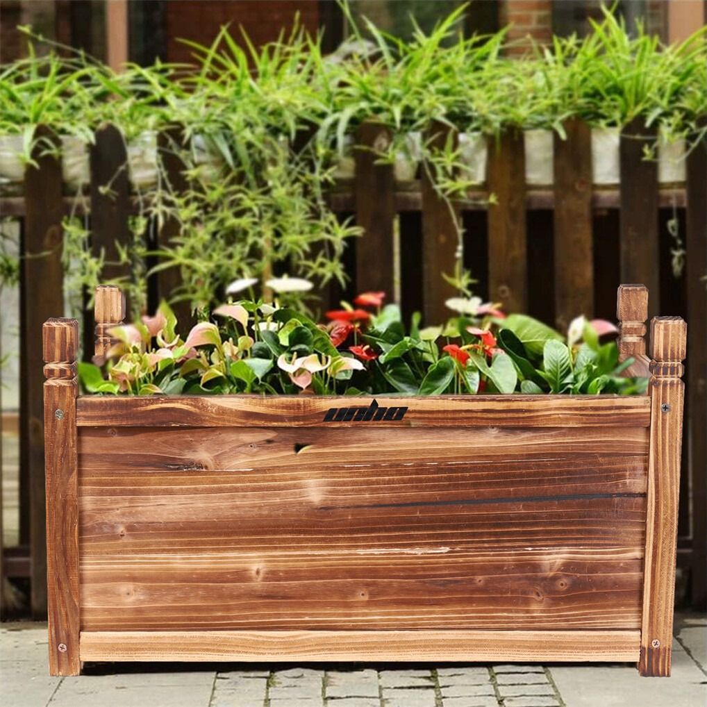 Medium Raised Garden Bed 60x30x33cm Wooden Planter Box 3