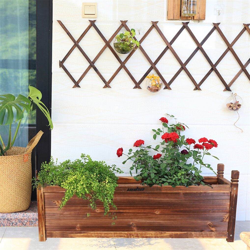 Large Raised Garden Bed Wooden Planter 90x30x33cm 6