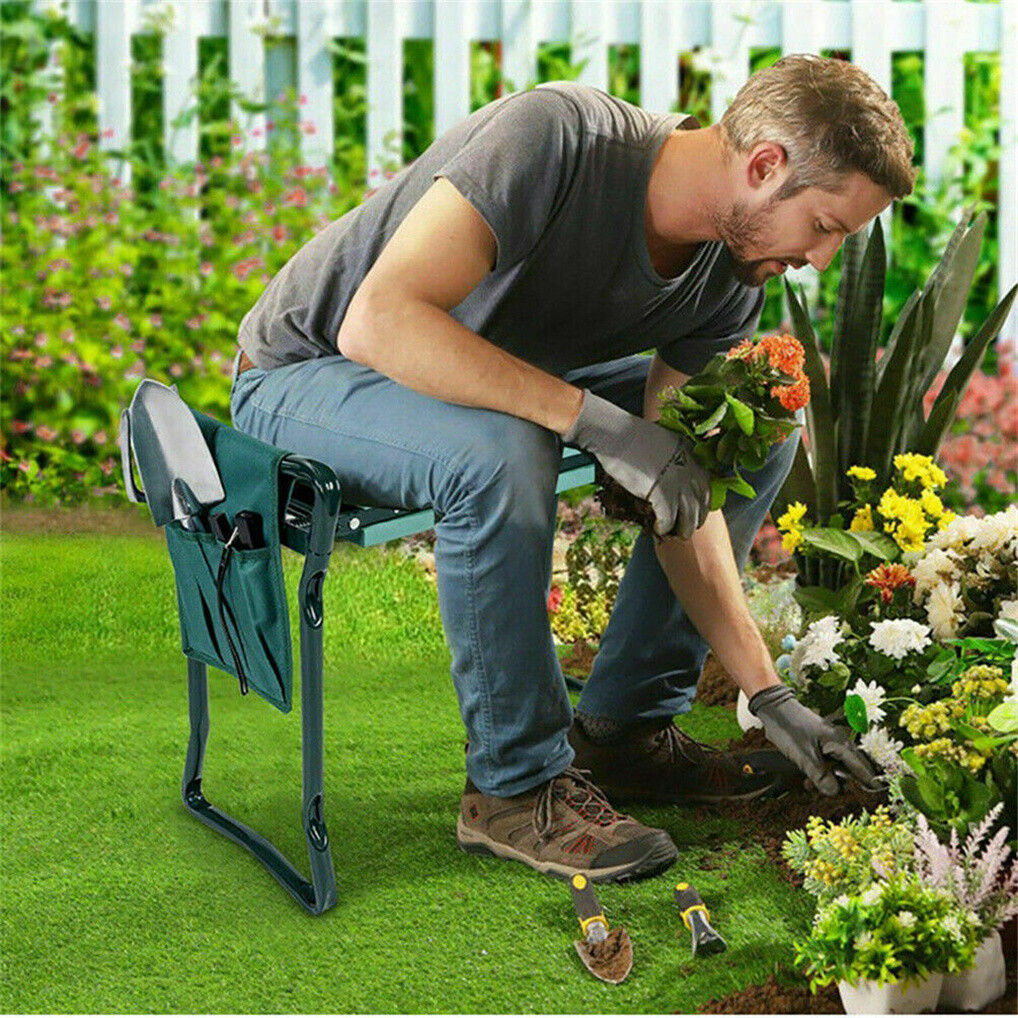 XXL Garden Kneeler Seat Stool with Pocket, 150kg Load 3