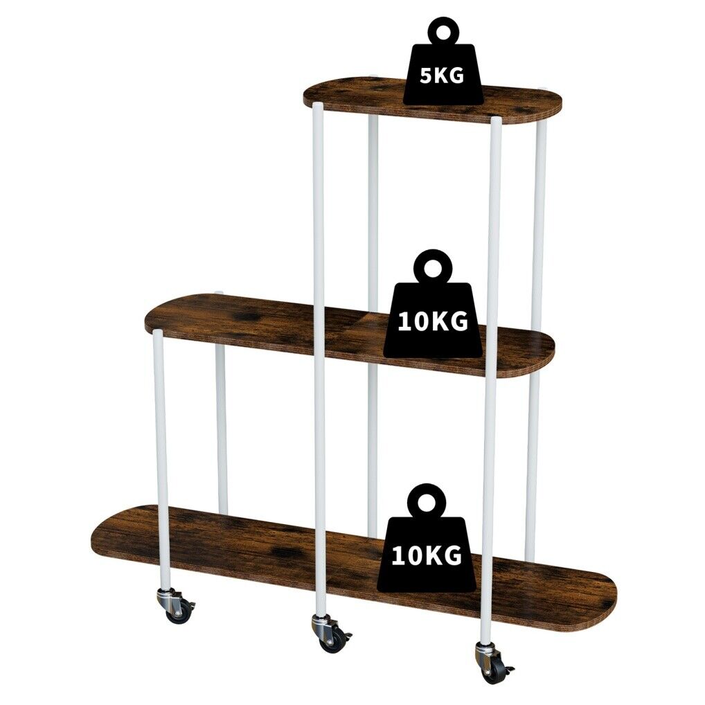 Plant Stand with Wheels Indoor Outdoor Flower Rack Display 10