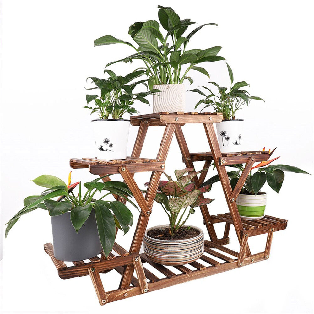 Wooden 6 Tier Plant Stand A-Frame Flower Pot Display Organizer 4
