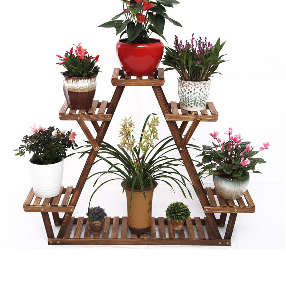 Wooden 6 Tier Plant Stand A-Frame Flower Pot Display Organizer 5