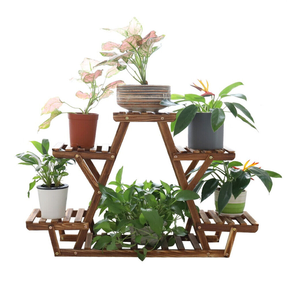 Wooden 6 Tier Plant Stand A-Frame Flower Pot Display Organizer 6