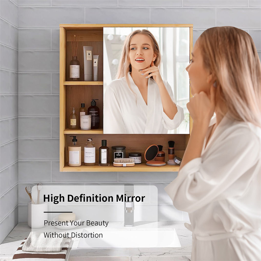 Wall Cabinet Bathroom Mirror Storage Medicine 55.5cm 4