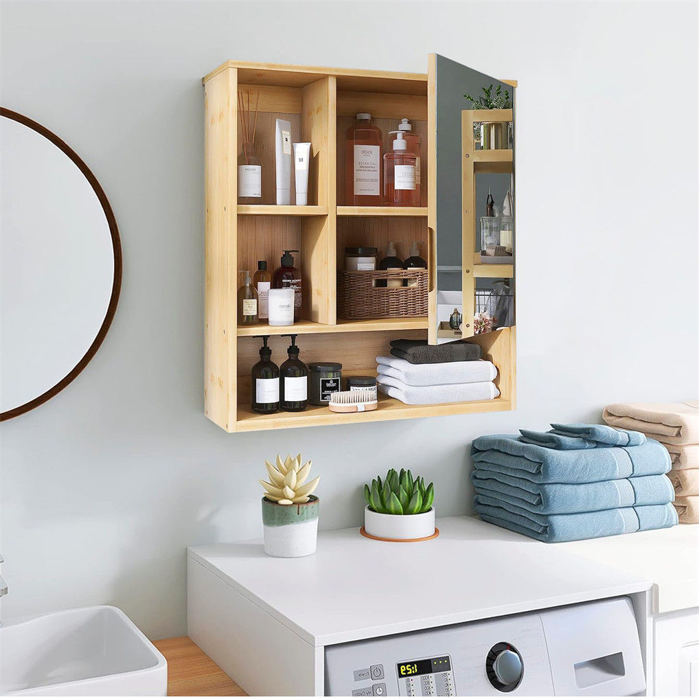 Wall Cabinet Bathroom Mirror Storage Medicine 55.5cm 7